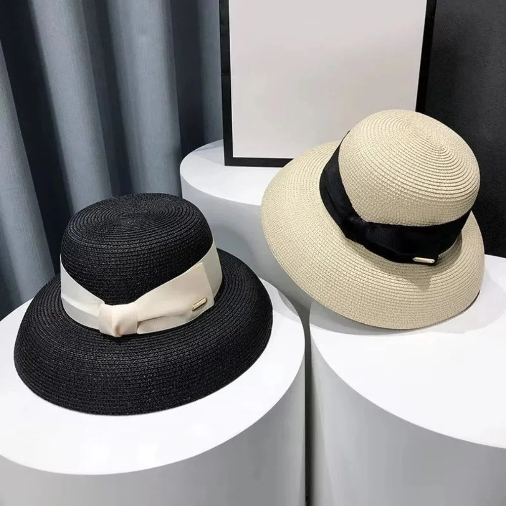 Women's Wide Brim Straw Sun Hat – UV Protection Beach Hat Straw Sun Hat Nixie