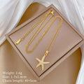 Sea Star Pendant Necklace – Gold Stainless Steel Choker Pendant Necklace Nixie XL2606-924