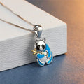 Imitation Opal Pendant Necklace – Dainty Silver & Gold Pendant Necklace Nixie Blue Zinc Blue