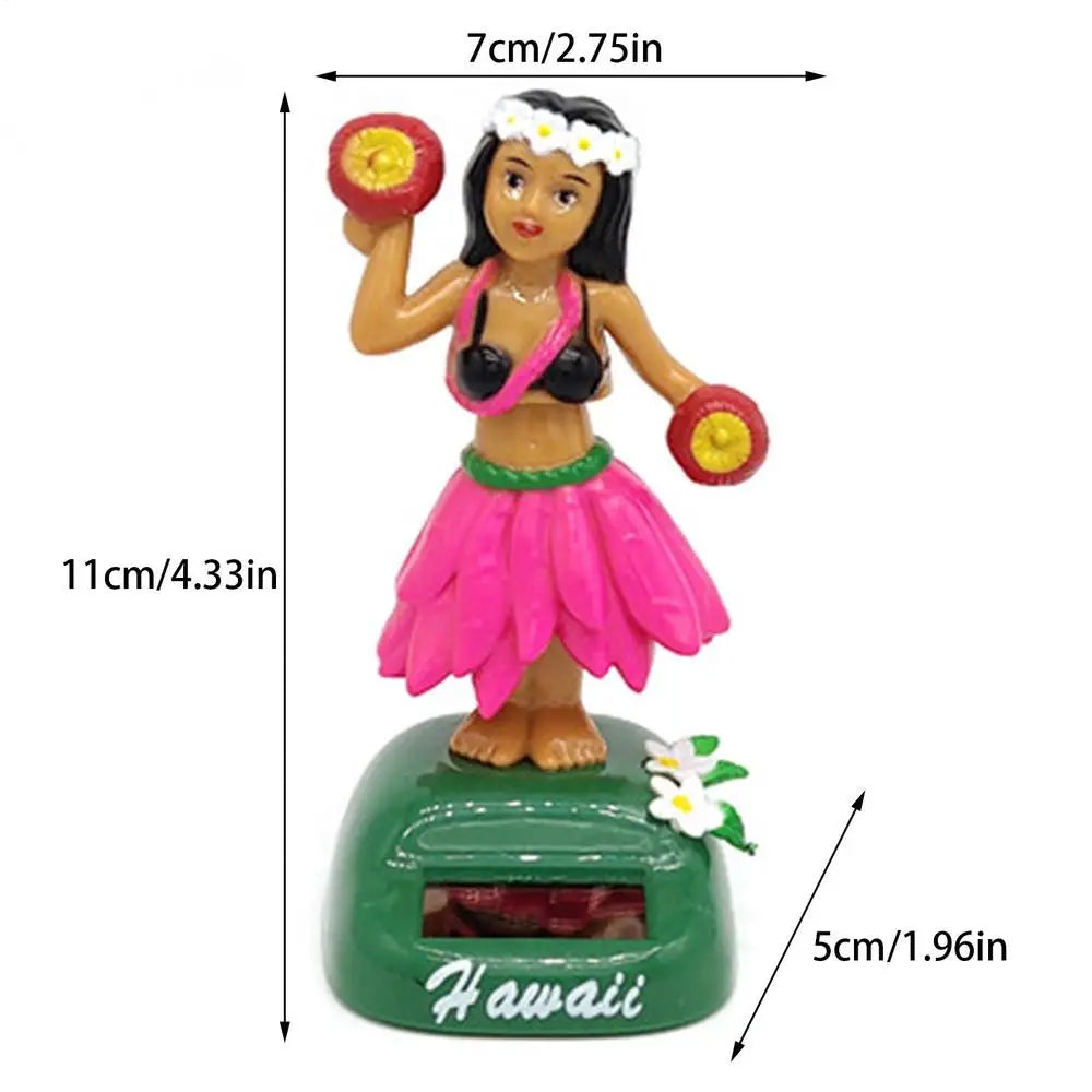 Solar Hula Girl Bobblehead | Hawaiian Dancing Car Dashboard Ornament