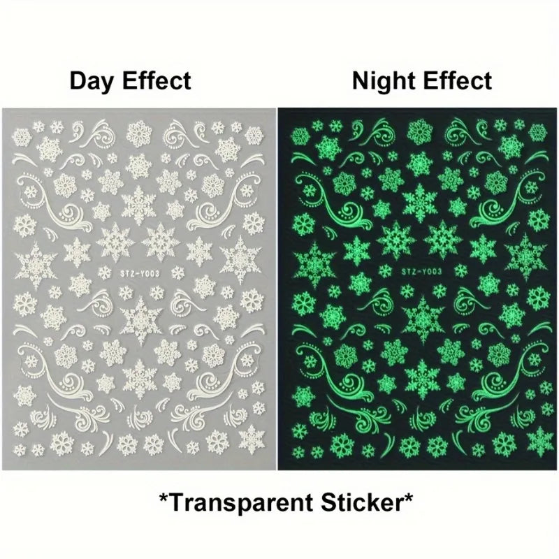 9PCS Christmas Nail Stamping Plates – Snowflake Xmas Stencil Set