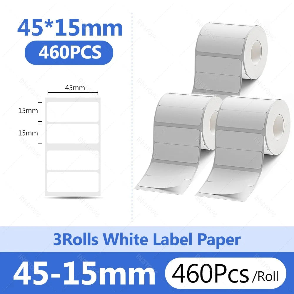 Niimbot 3-Roll White Waterproof Thermal Label Tape B1 B21 B31 B203 Thermal Label Tape Nixie 3Rolls 45x15mm