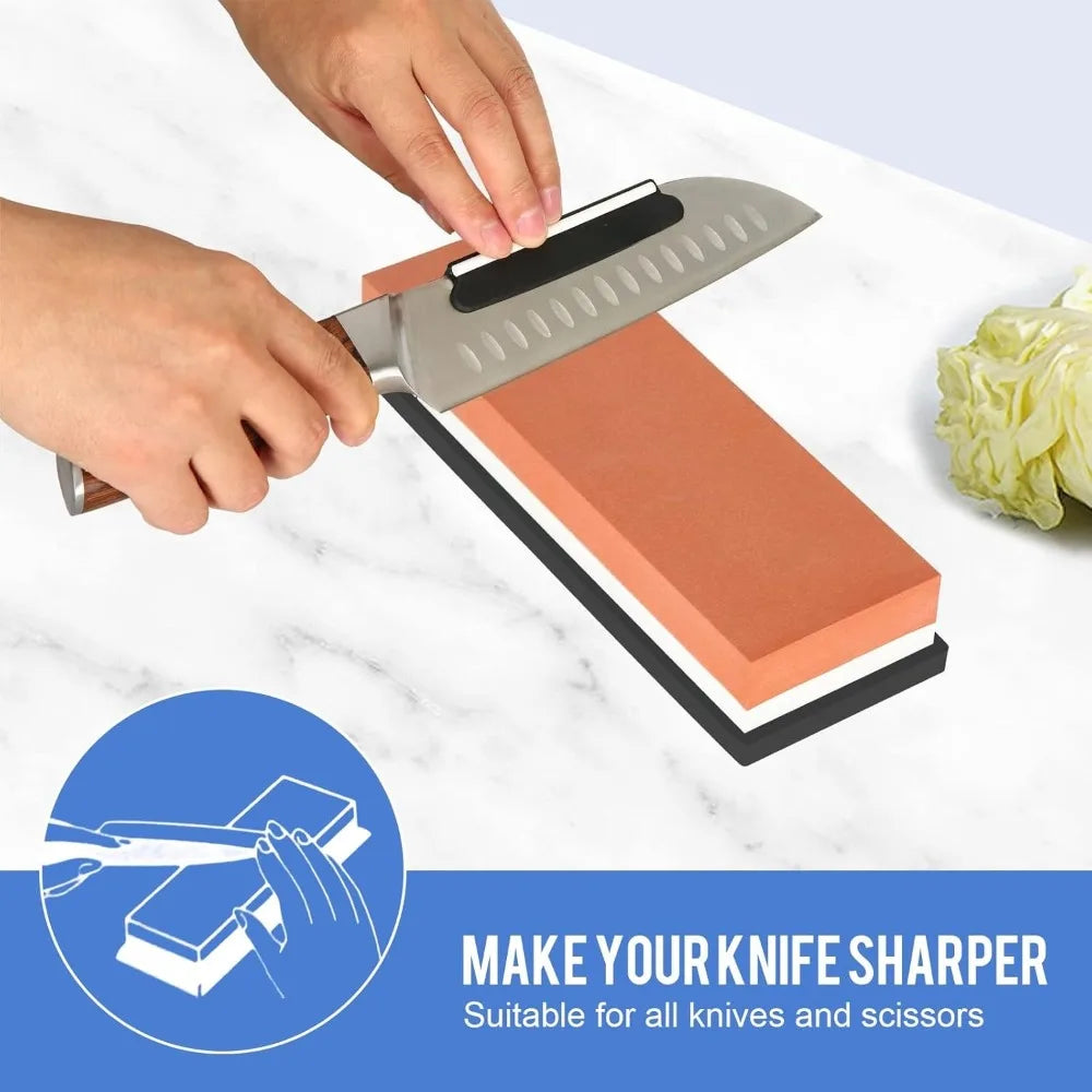 Double Sided Ceramic Whetstone Non-Slip Knife Sharpening Stone