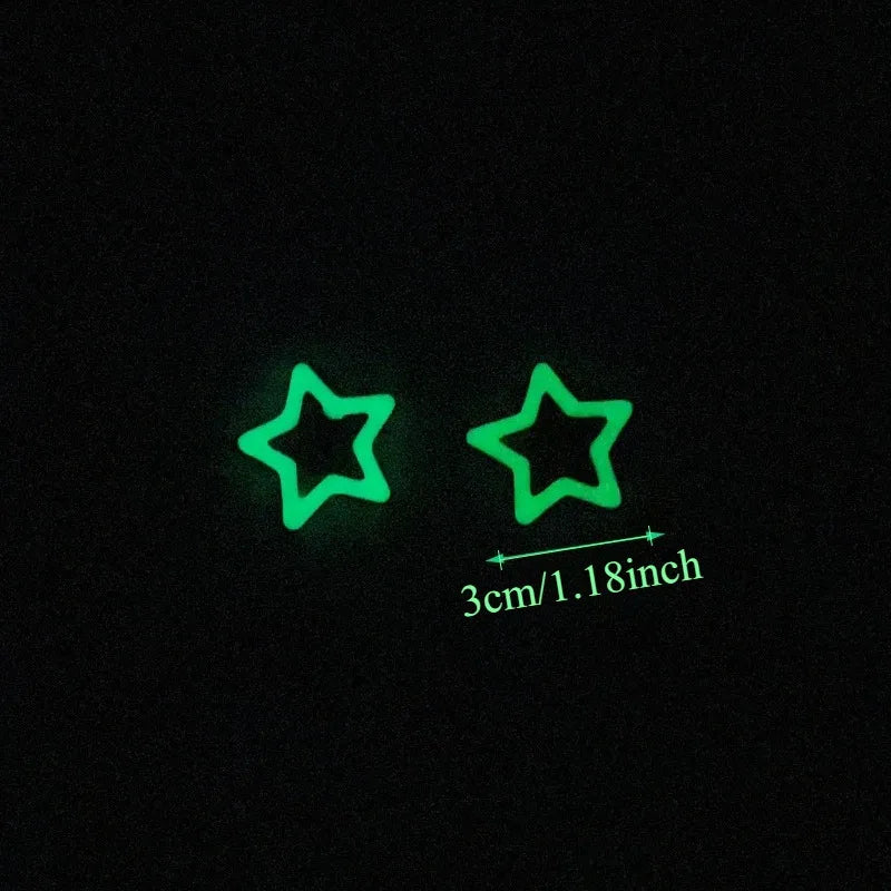 50pcs Glow in the Dark Star & Heart Hair Clips for Girls Girls Hair Clips Nixie