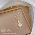 Geometric Zircon Pendant Necklace Gold Stainless Steel Chain Pendant Necklace Nixie XL2606-411