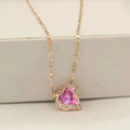 Ocean Heart Zircon Pendant Necklace | Copper & Steel Chain Pendant Necklace Nixie XL1673-2