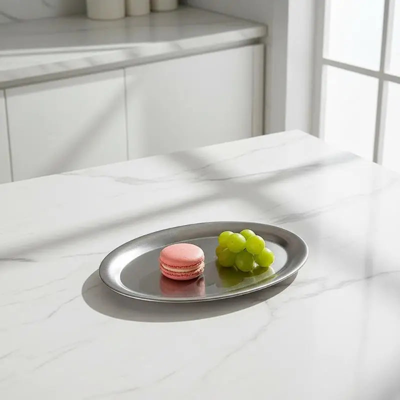 Stainless Steel Oval Serving Plate – Fish, Dessert & Party Dish