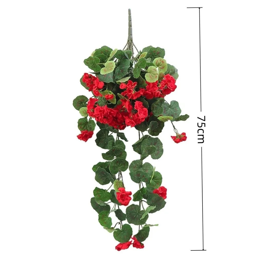 Realistic Artificial Geraniums Faux Flower Bouquet – Home & Wedding Artificial Flower Bouquet Nixie
