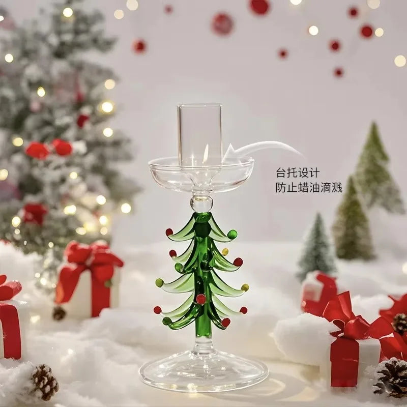 Christmas Glass Candle Holder – Nordic Borosilicate Candle Stand Glass Candle Holder Nixie