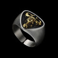 Men's Retro Tibetan Silver Bull Head Ring | Punk Style Fashion Ring Nixie WHITE 2