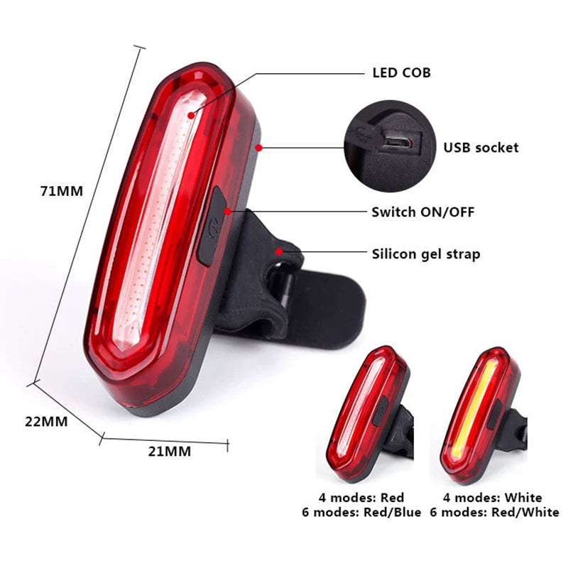 BUCKLOS LED Bike Tail Light – Rechargeable, IPX6 Waterproof Bike Rear Light Nixie