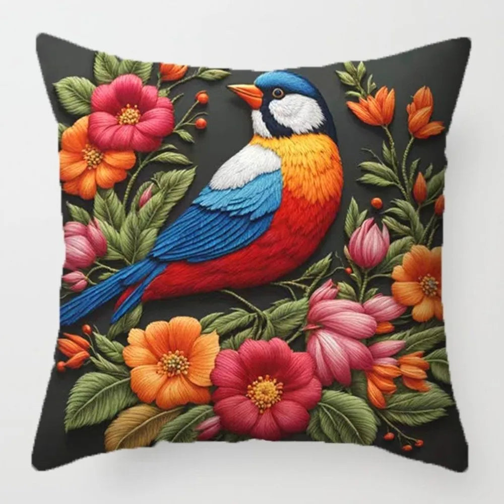 Bohemian Floral Bird 45cm Decorative Pillow Cover | Cushion Case Decorative Pillow Cover Nixie