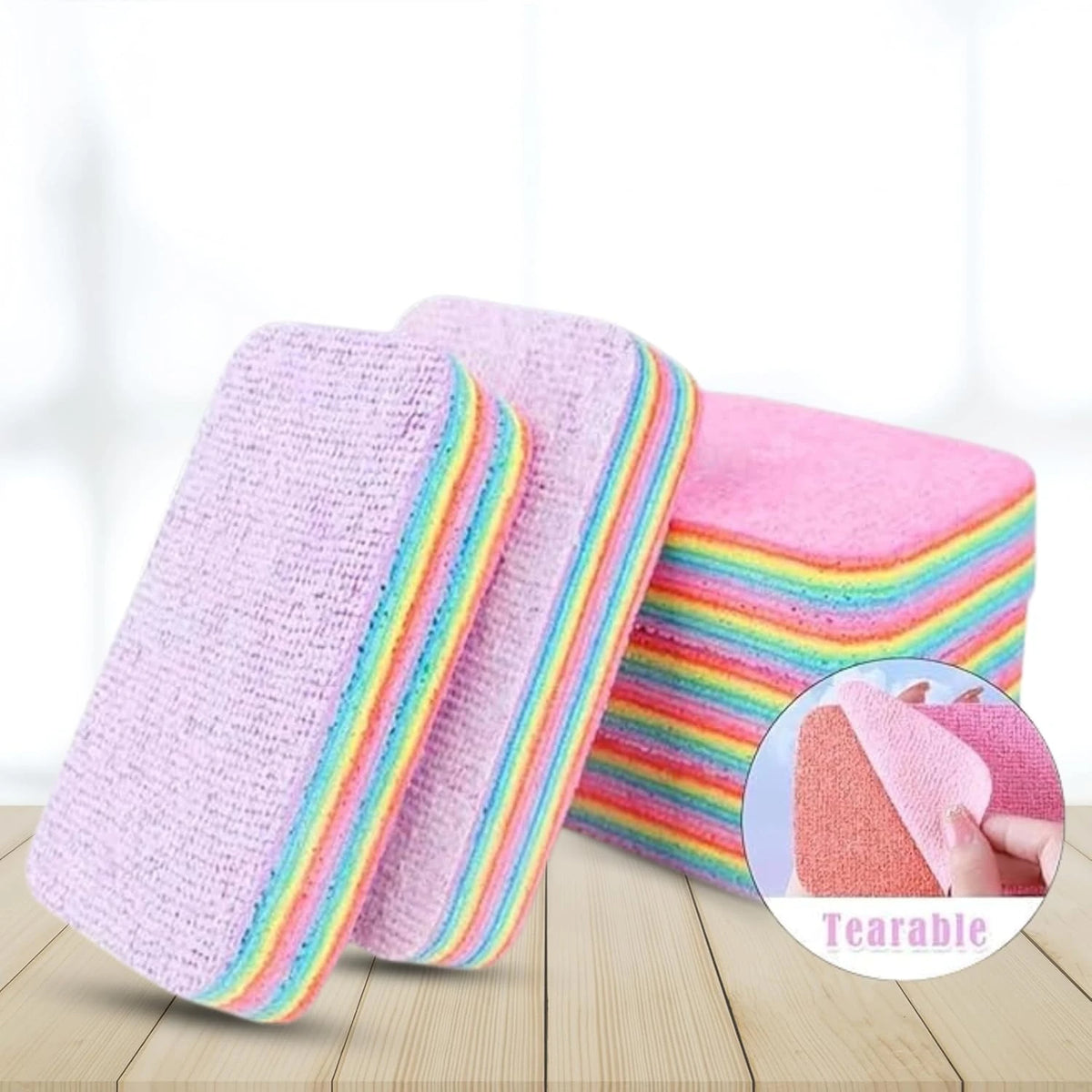 12-Layer PVA Rainbow Sponge Cloth – Absorbent Kitchen Scrubber Kitchen Cleaning Cloth Nixie Red
