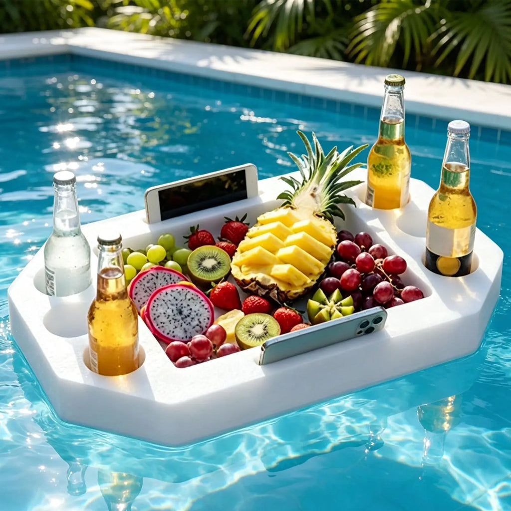 Pool Floating Tray – Large Drink & Snack Holder with Compartments