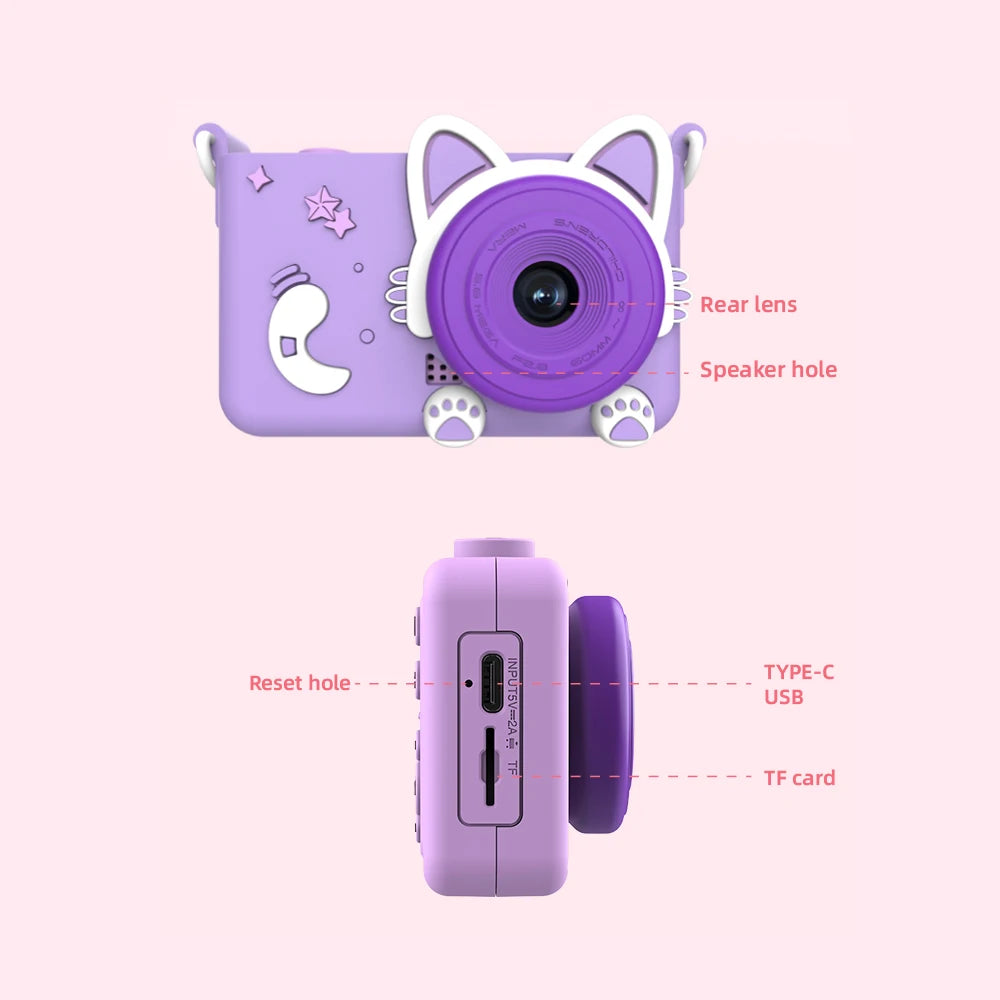 Unicorn Kids Camera 1080P HD Dual Lens Digital Camera Ages 3–12