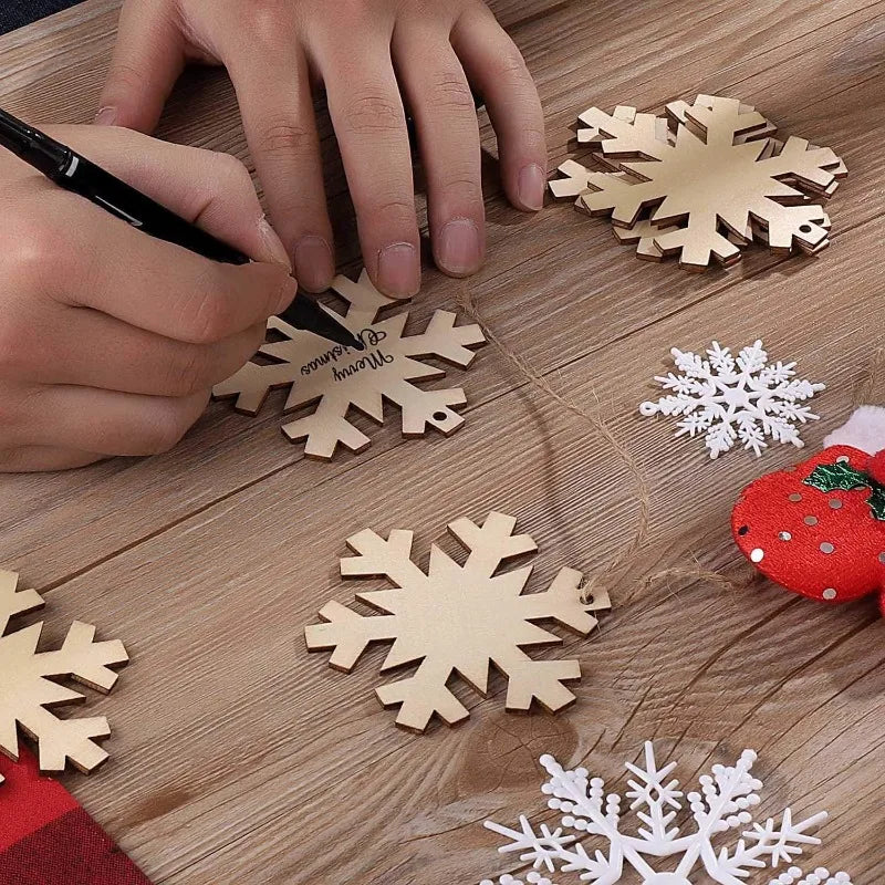 10-Pack Paintable Wooden Christmas Ornaments – DIY Wood Slices DIY Wood Ornaments Nixie