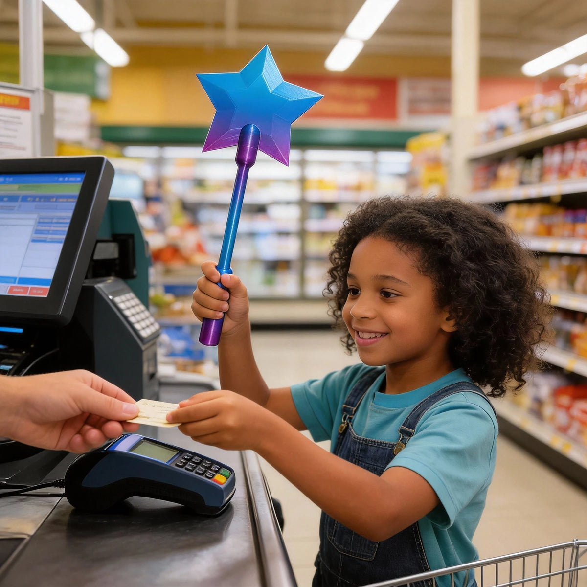 3D Star Wand Tap-to-Pay Contactless Card Holder | Fun Kids Gift Card Holder Wand Nixie