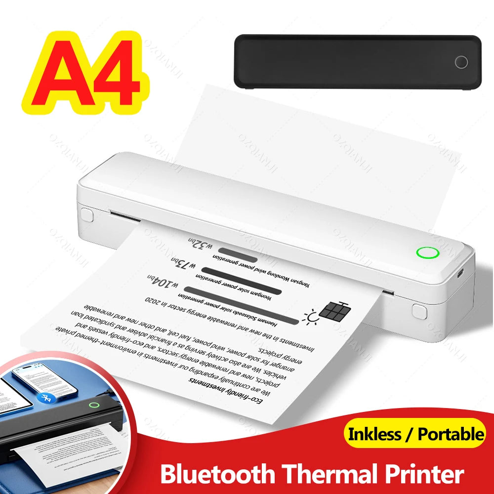 INSTOFC Portable Wireless Inkless Thermal Printer – A4 & Letter