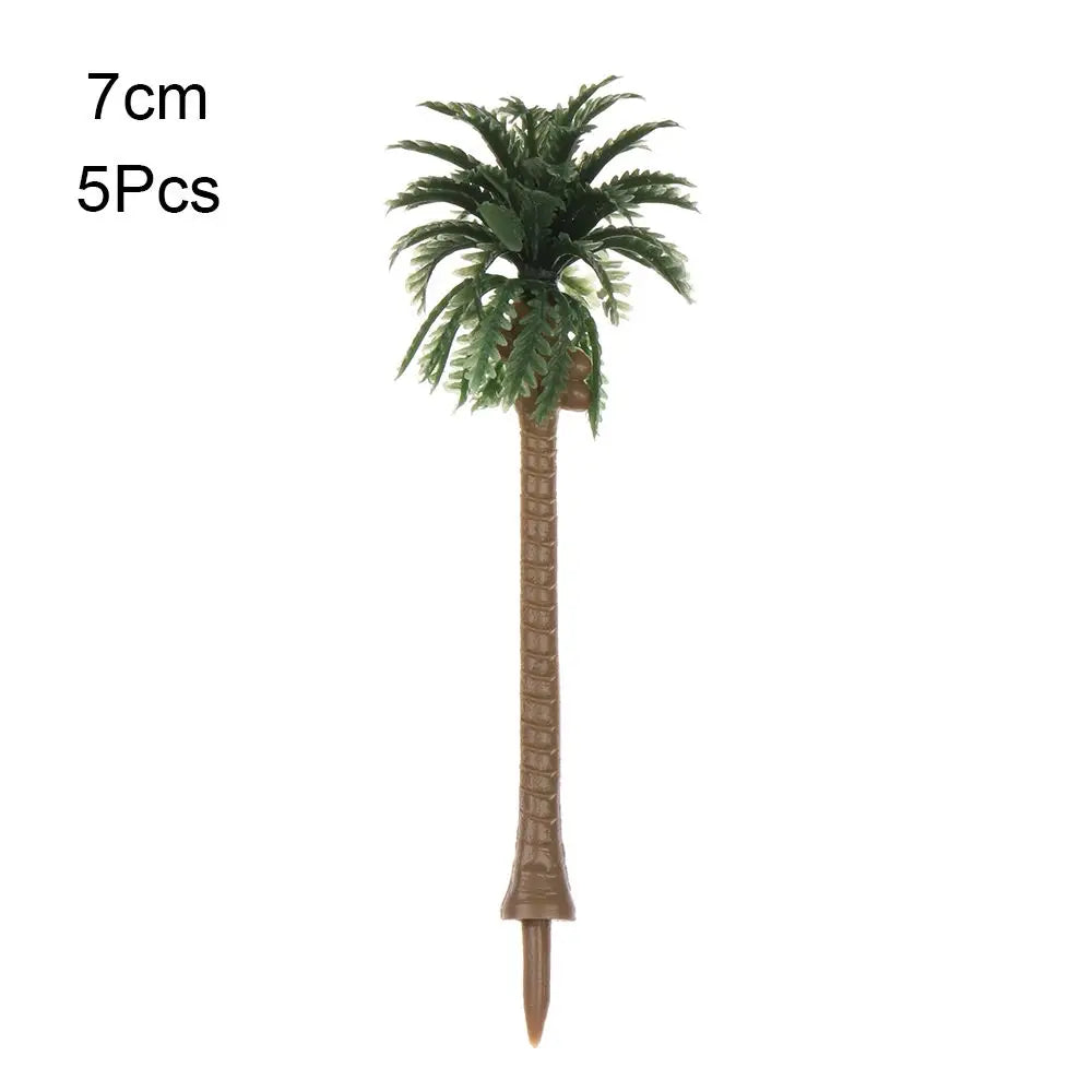 5Pcs Miniature Coconut Palm Tree Models – DIY Micro Landscape Miniature Landscape Figurine Nixie 7cm