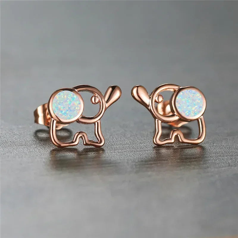 Crystal Elephant Dangle Earrings – Zinc Alloy Animal Jewelry