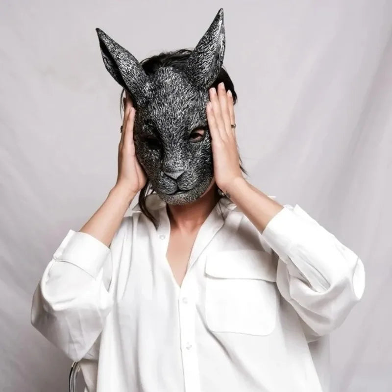 PU Foam Full Face Rabbit Mask – Gothic Halloween Party Mask