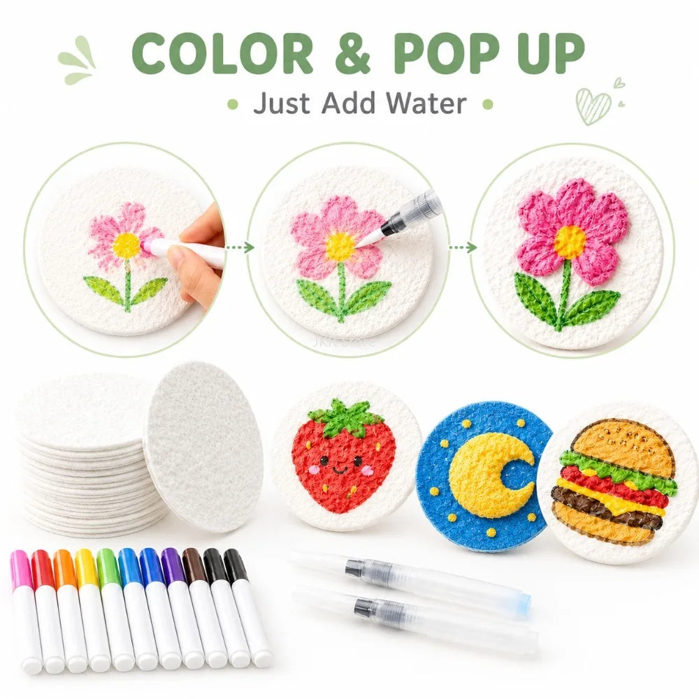3D Puffy Foam Painting Kit for Kids – 10 Sheets & 12 Markers Kids Art Craft Kit Nixie