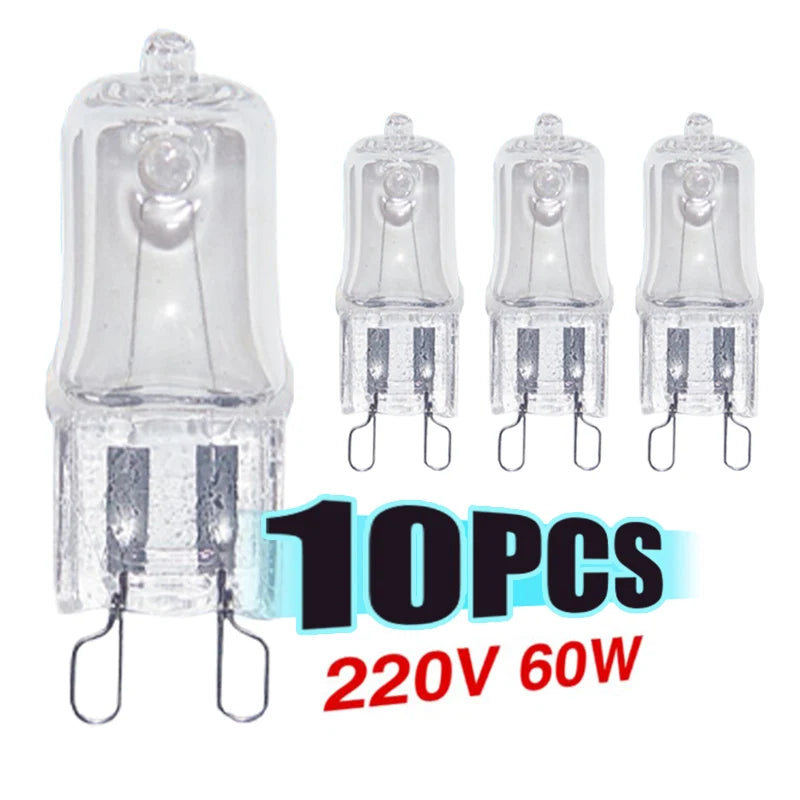 10Pcs G9 Halogen Oven Light Bulbs 20W 25W 40W 60W High Temp Halogen Light Bulbs Nixie
