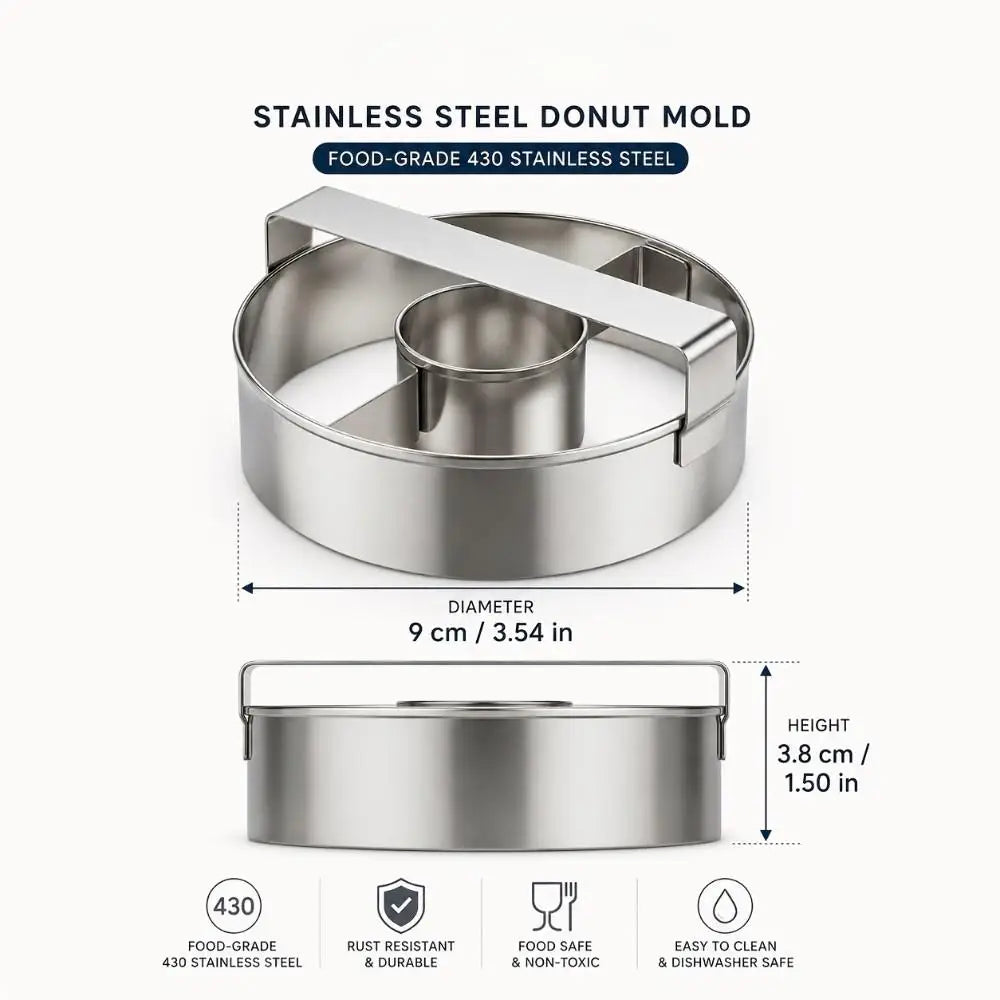 Donut Cutter – Rust-Proof Metal Baking & Cookie Mold Tool