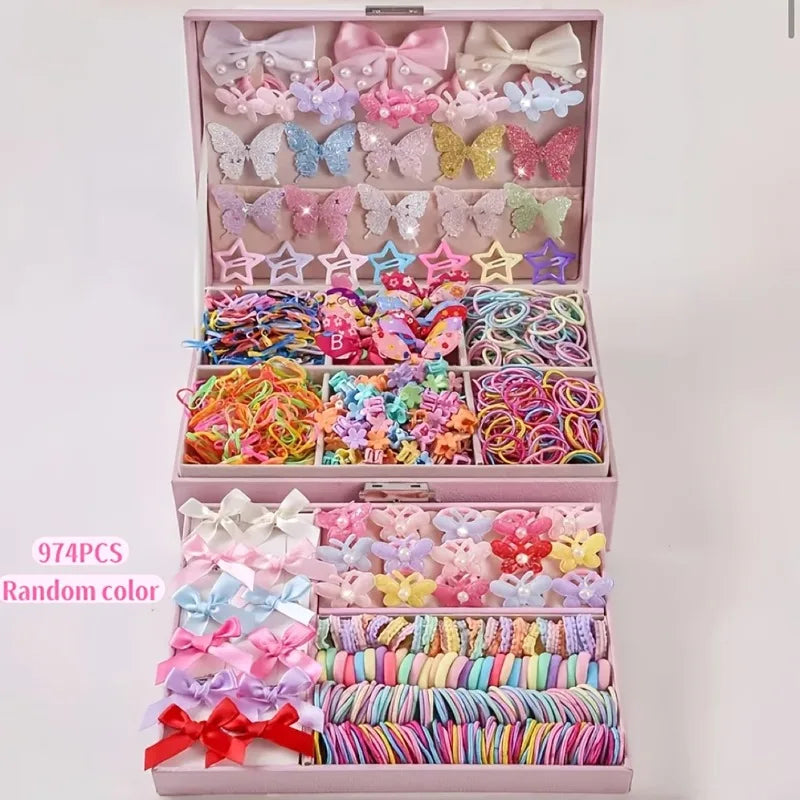 Girls' Sequin Butterfly Hair Clips Set 974 Pcs – BB Hairpins Kids Hair Clips Nixie