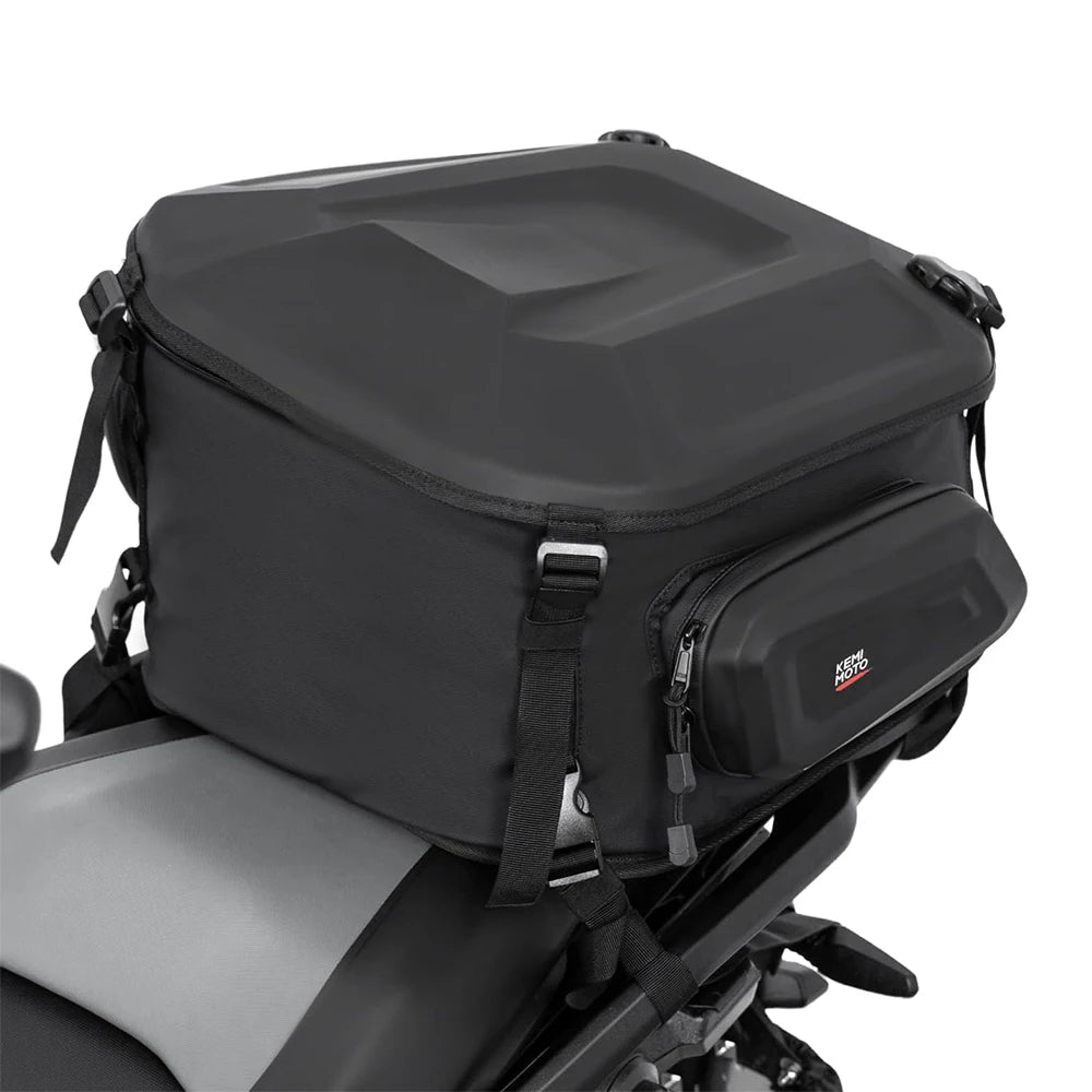 KEMITOUR Motorcycle Tail Bag Hard Shell EVA Waterproof 25–40L Motorcycle Tail Bag Nixie Black