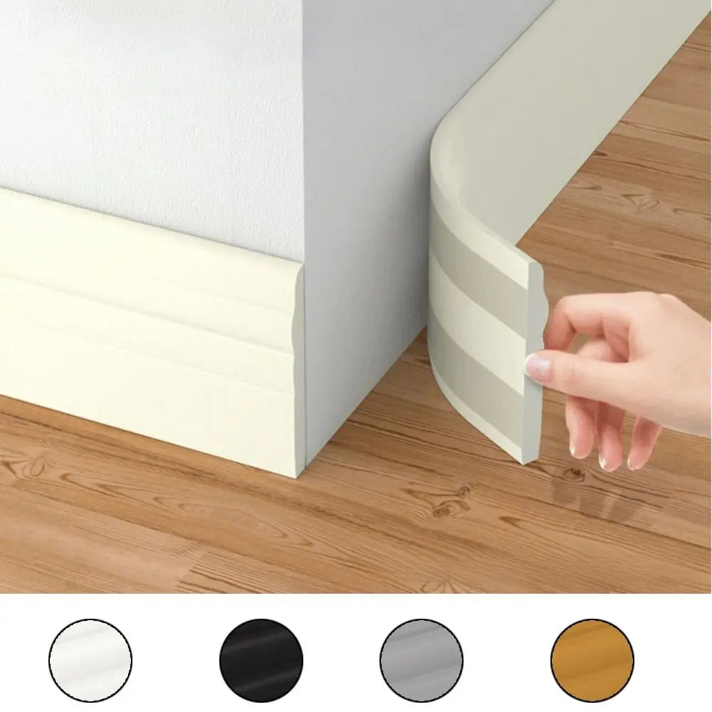 Self-Adhesive 3D Baseboard Molding Trim – Flexible Wall Decor