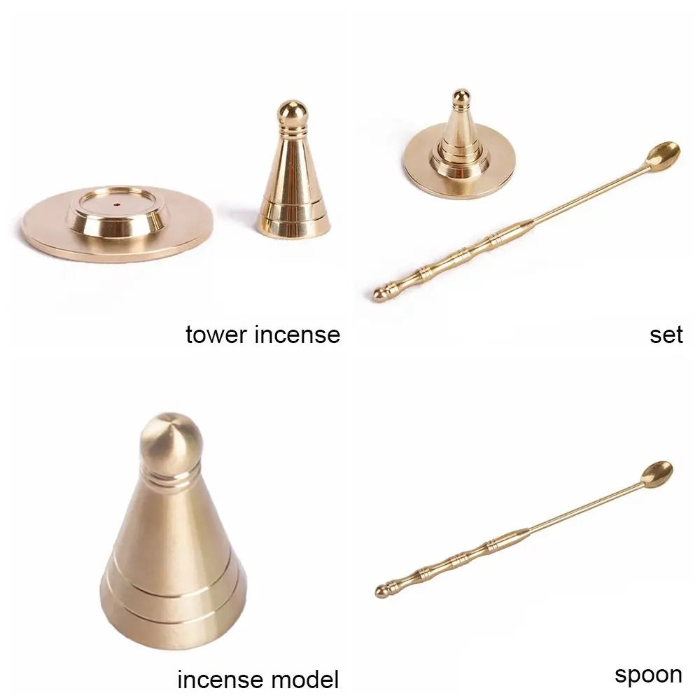 Pure Copper Brass Tower Incense Burner Chinese Retro Censer Incense Burner Nixie