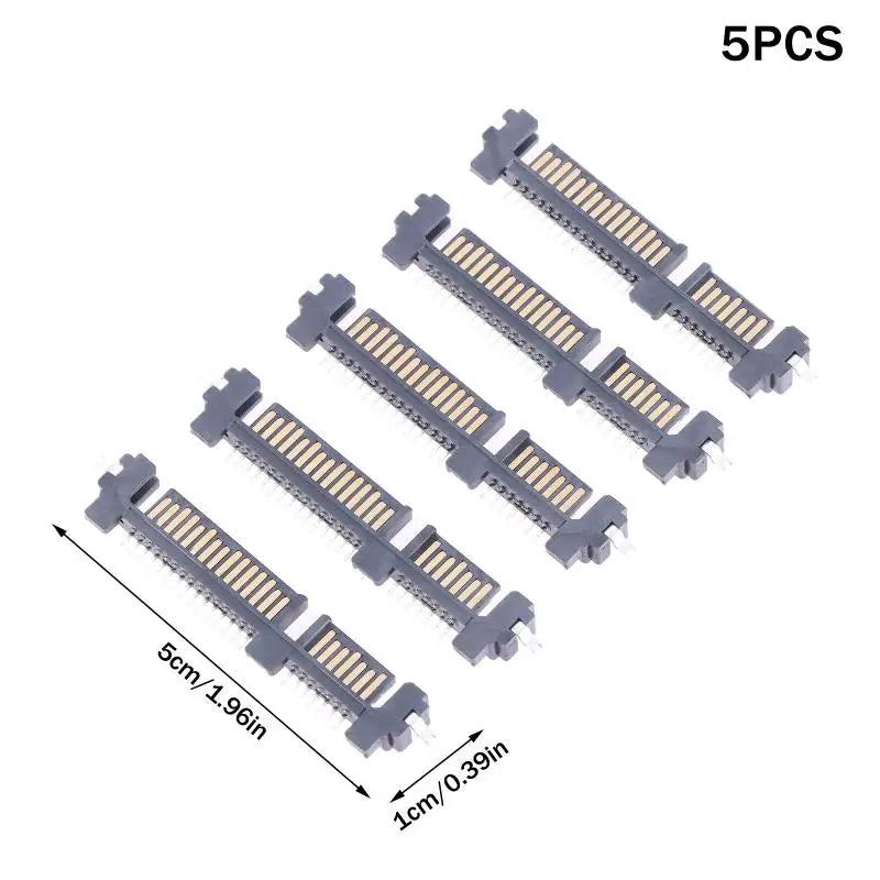 5pcs 22PIN Male SATA Connector 7+15P Sinking Plate SSD Socket SATA Interface Connector Nixie A2