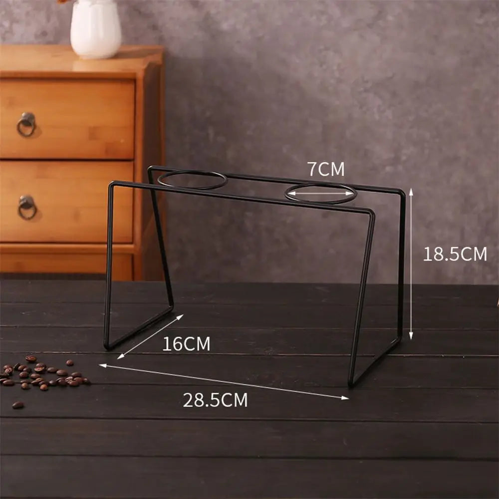 Black Iron Pour-Over Coffee Filter Dripper Stand & Rack