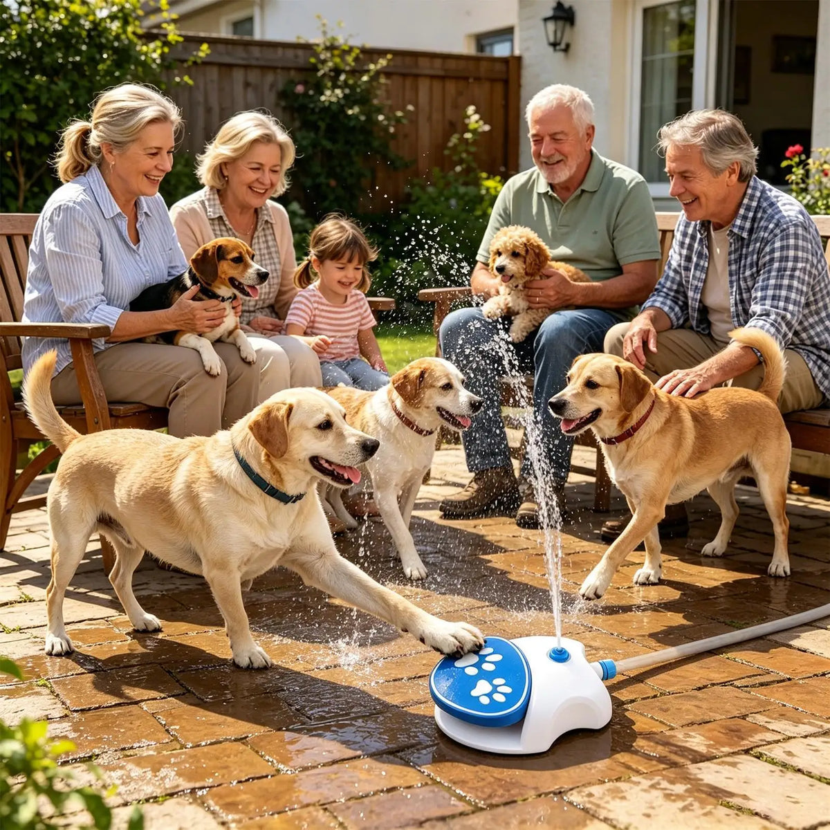 Paw-Activated Outdoor Dog Water Dispenser & Sprinkler Toy Dog Water Fountain Nixie