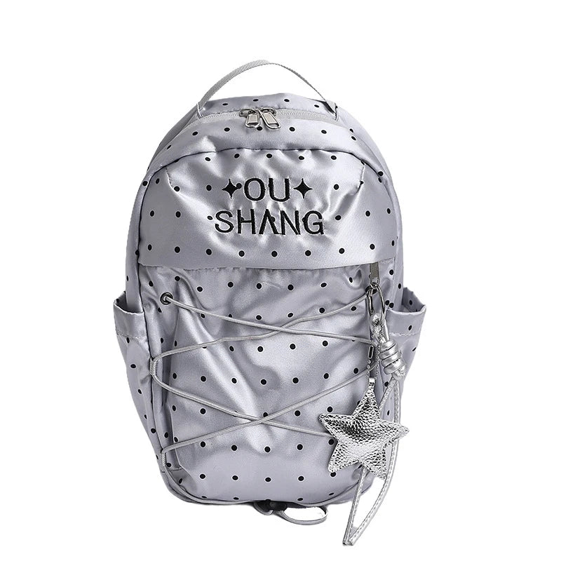 Korean Polka Dot Backpack – Cute Casual Nylon School Bag Casual Backpack Nixie