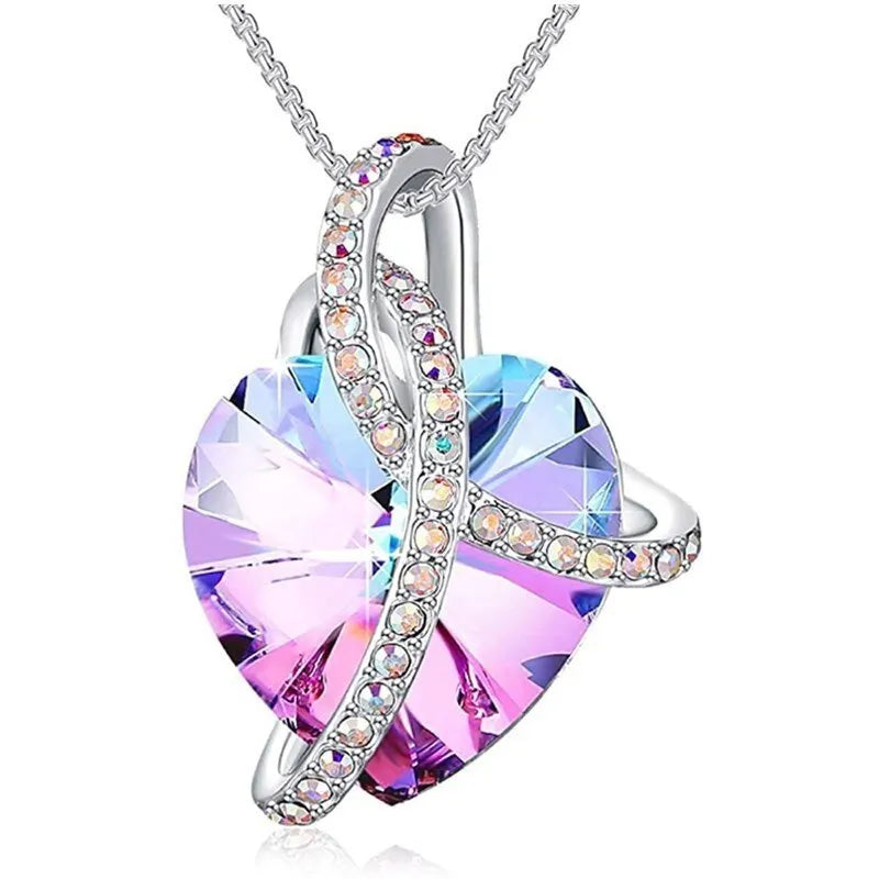 Love Heart Crystal Pendant Necklace – Period Tracker for Women Pendant Necklace Nixie