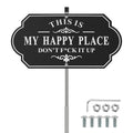 Funny Happy Place Aluminum Metal Sign – Outdoor Door & Garden Novelty Metal Sign Nixie 1PC Style A