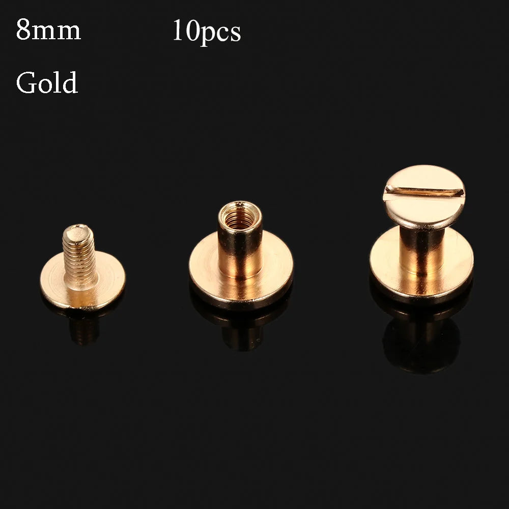 10Pcs Copper Screw Rivets 5/6.5/8mm – Leather Craft Bags Leather Craft Rivets Nixie gold-8mm-10pcs