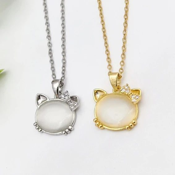 Cat Pendant Necklace | Stainless Steel Clavicle Chain for Women Pendant Necklace Nixie
