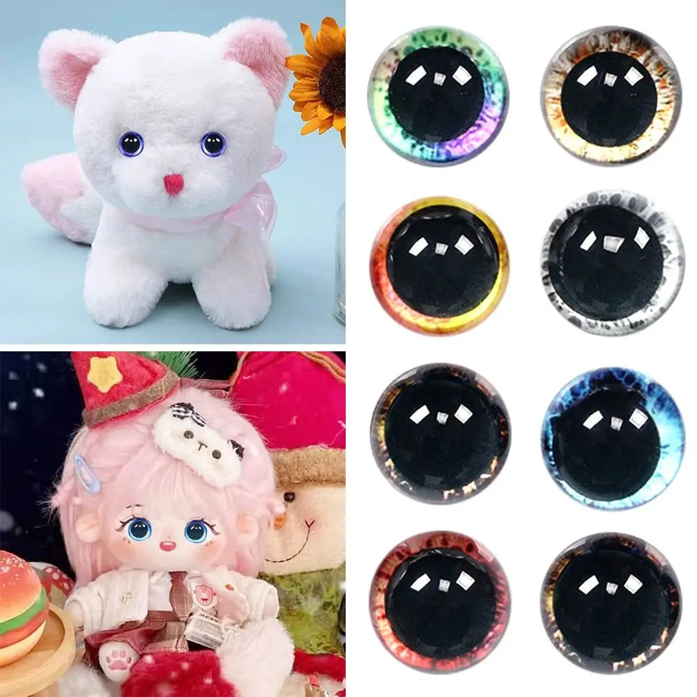 20pcs Crystal Glitter Doll Eyes 6mm–20mm DIY Craft Accessories Doll Craft Eyes Nixie