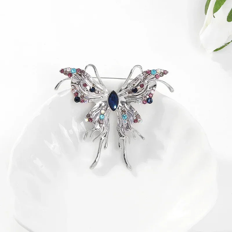 Vintage Butterfly Rhinestone Brooch Pin – Light Yellow Gold Rhinestone Brooch Pin Nixie