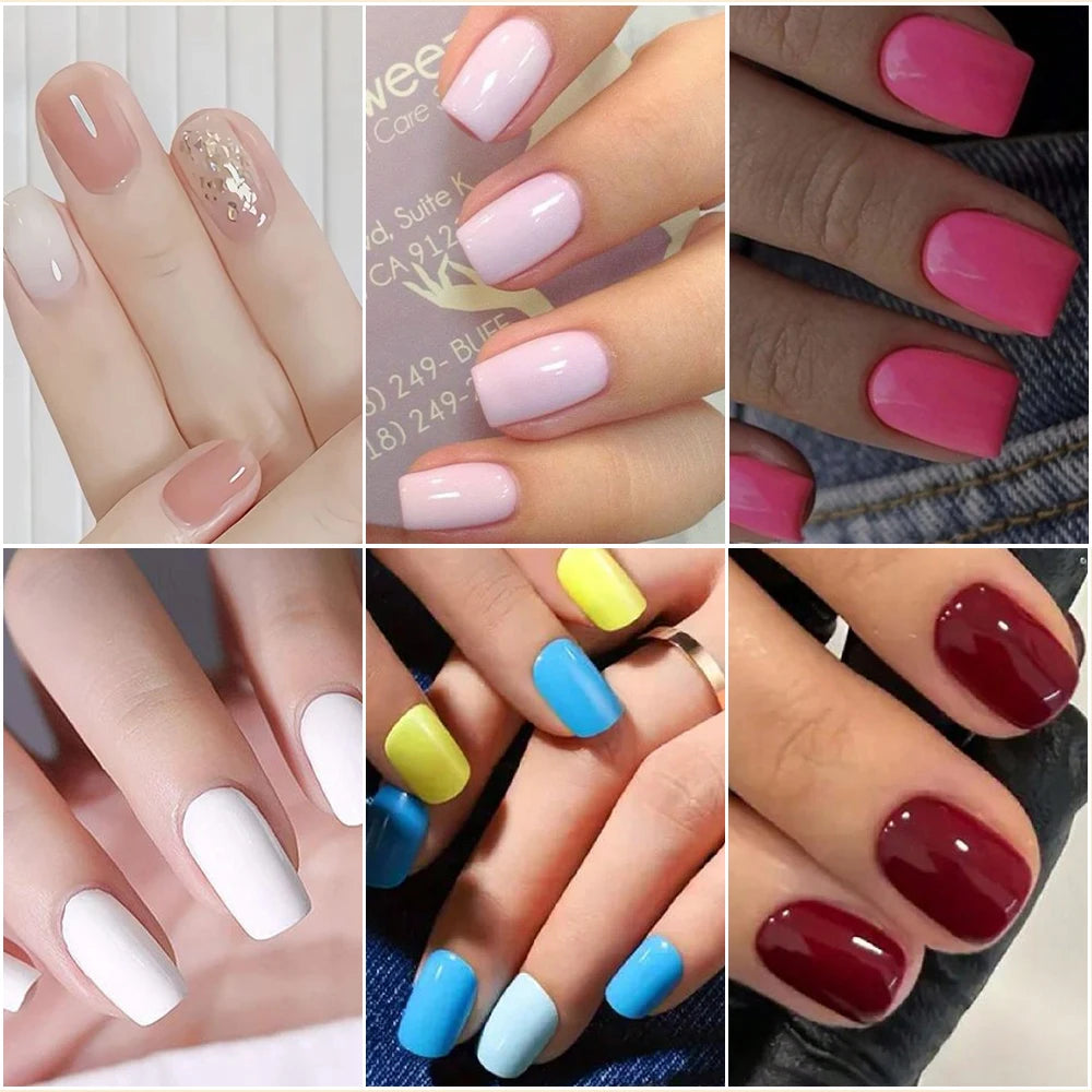 576pcs Press On Fake Nails Mixed Shapes Colorful Full Cover Tips Press On Nail Tips Nixie