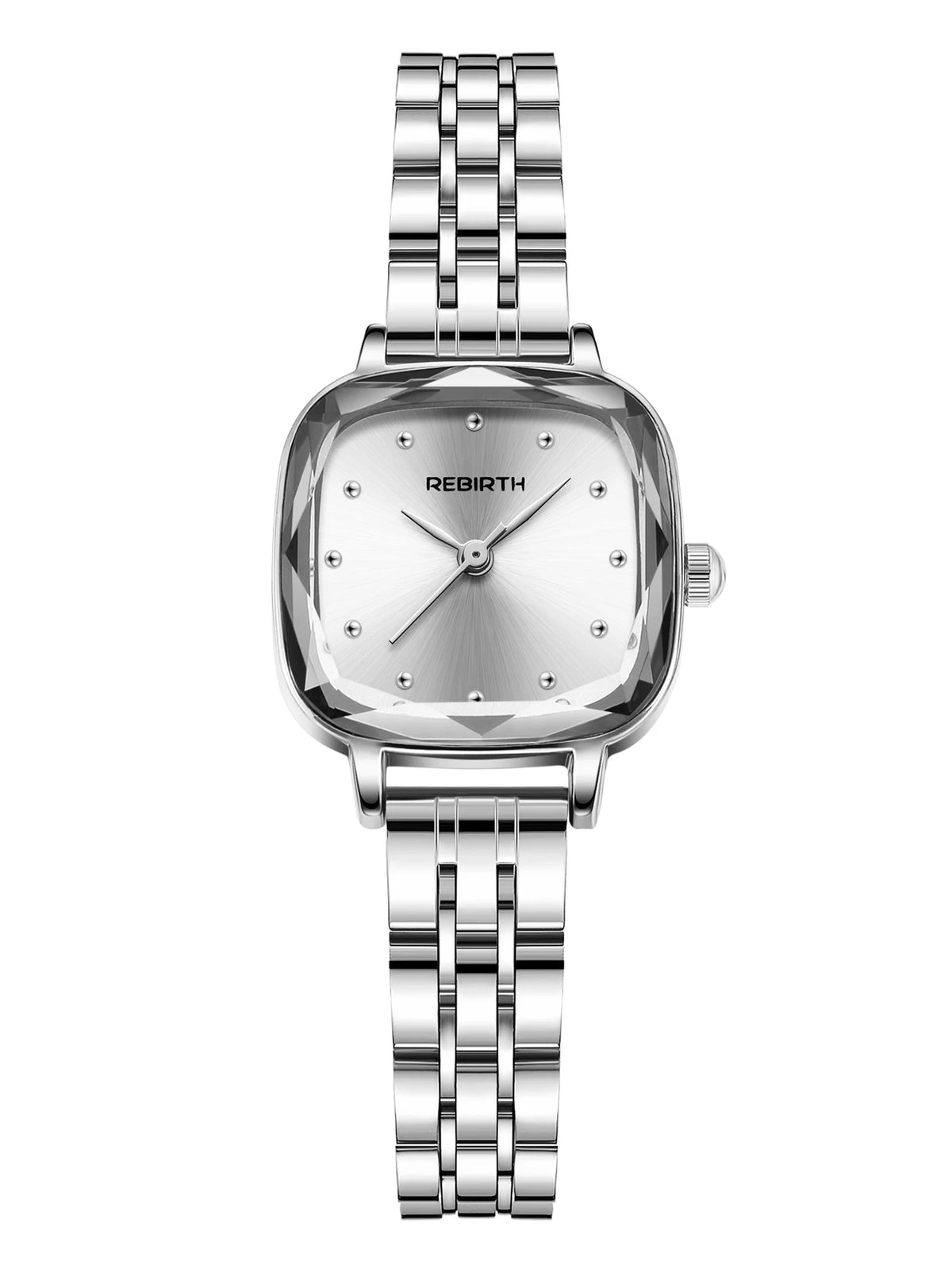 REBIRTH Women's Retro Square Quartz Watch – Steel Strap Women's Quartz Watch Nixie 3
