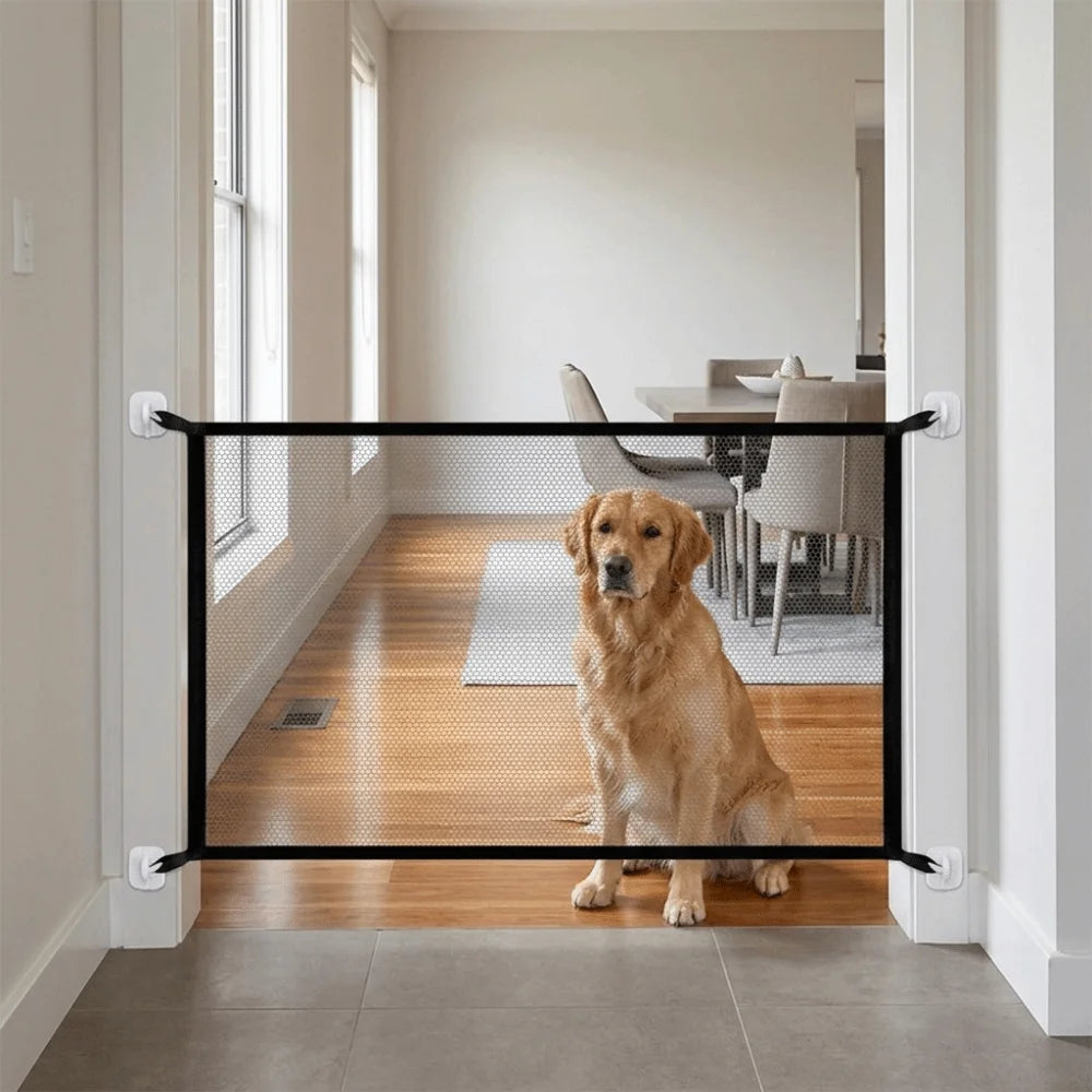 Nylon Dog Safety Gate | Punch-Free Foldable Pet Fence