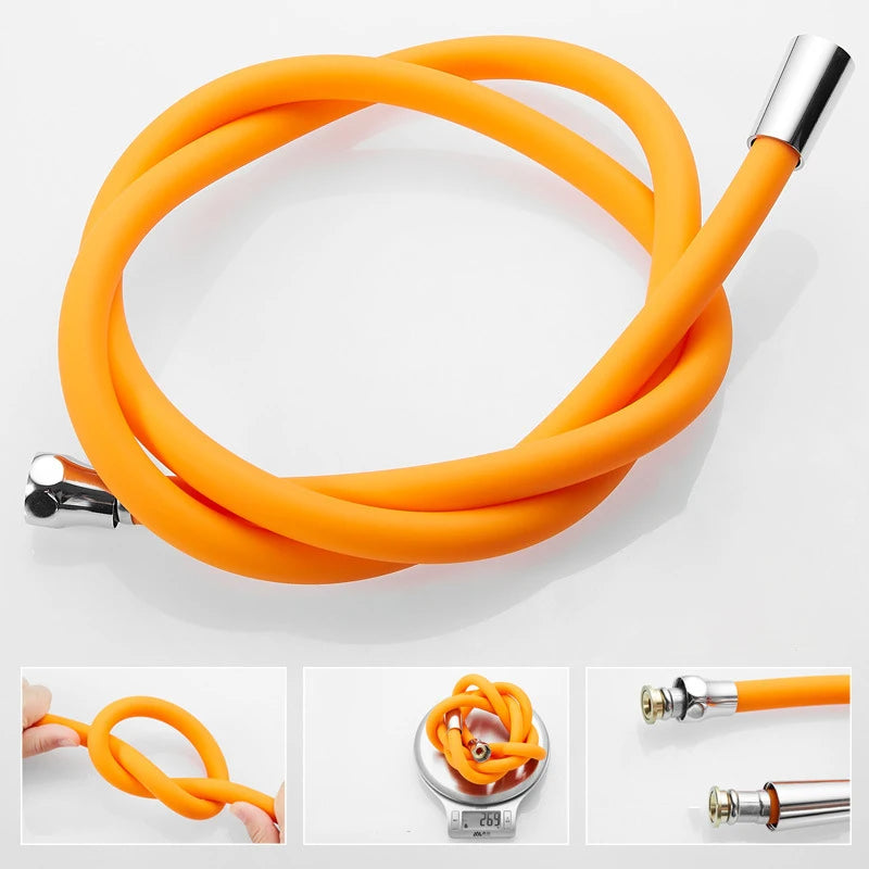 Silicone Flexible Shower Hose Anti-Kink 1.5M/2M High Pressure Shower Hose Nixie