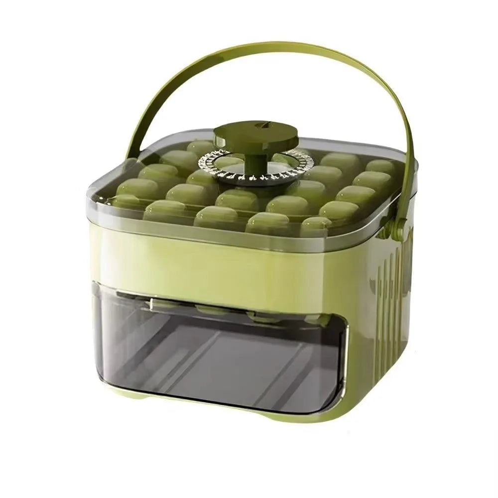 50-Cube Ice Maker Box | Food-Grade Double-Layer Ice Tray Ice Cube Maker Tray Nixie Green