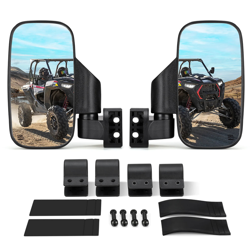 UTV Side Mirrors Clamp-On 1.75"–2" Roll Cage | Polaris RZR Can-Am UTV Side Mirrors Nixie