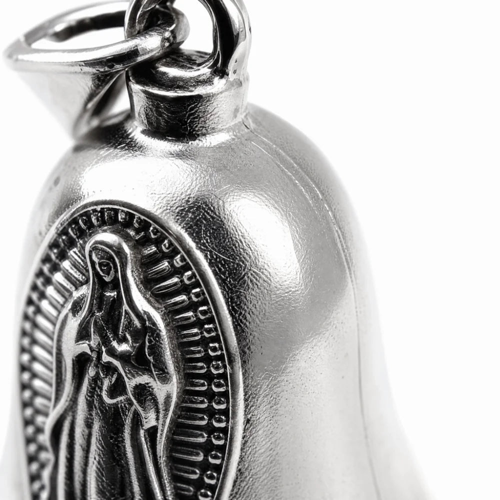 Virgin Mary Motorcycle Guardian Bell – Biker Good Luck Charm Biker Bell Charm Nixie