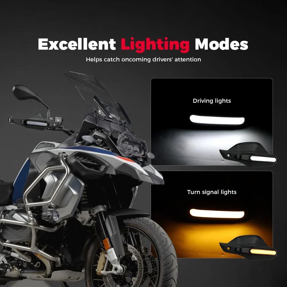 KEMIMOTO BMW R1200GS R1250GS F850GS Handguards LED Turn Signals Motorcycle Handguards Nixie